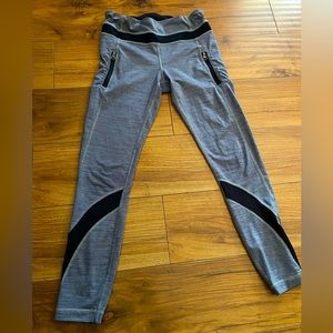 Lululemon Leggings. Black and grey. Great preloved condition. Size 6
